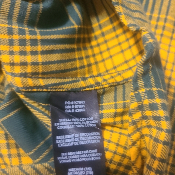 Nwt  kids nfl juniors green bay flannel size medium - Picture 4 of 5